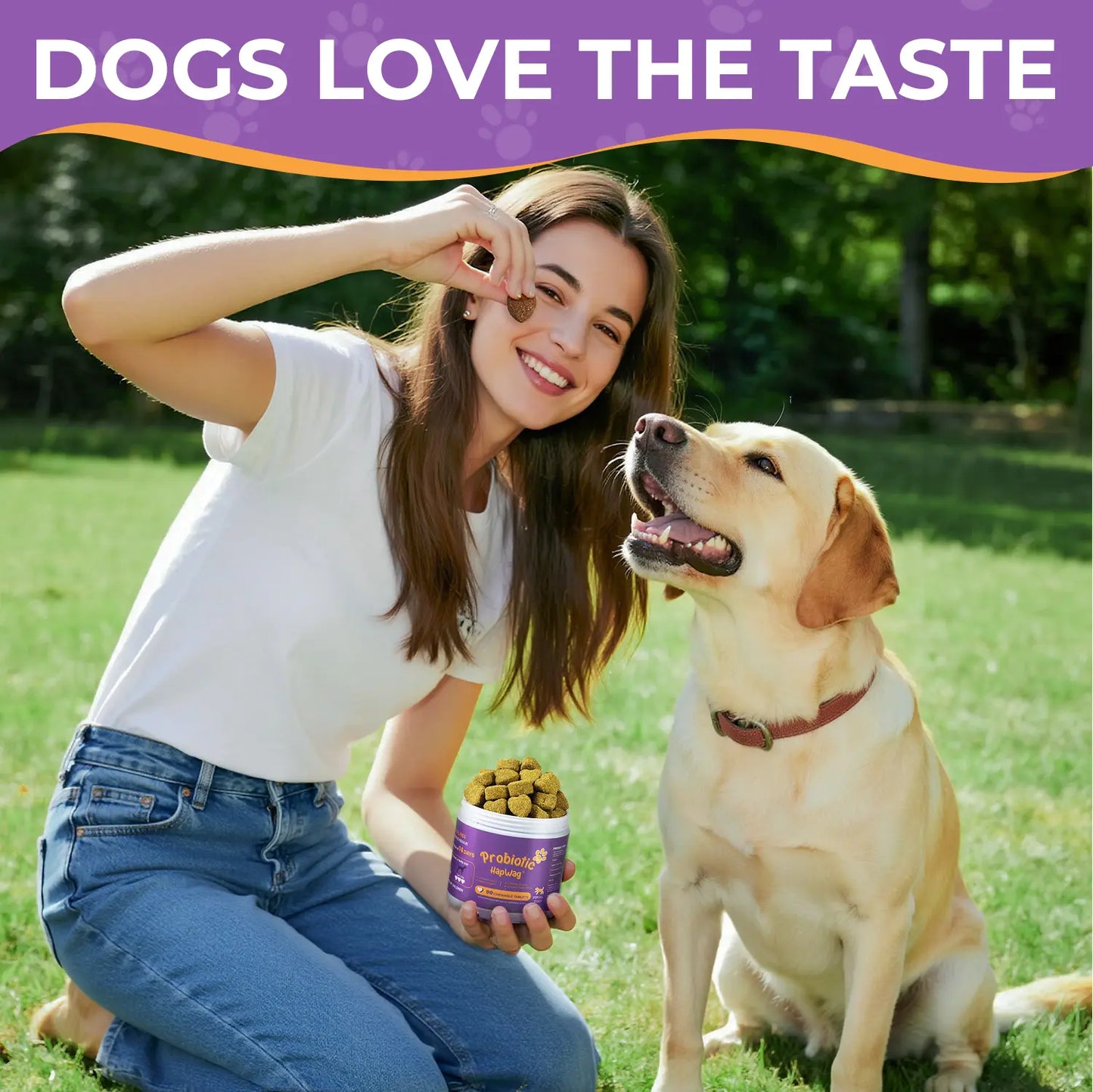 HAPWAG 8-In-1 Multivitamin Soft Chews for Dogs – Probiotics, Gut & Immune Support – Pork Flavor – 90 Treats