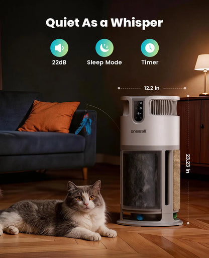 Oneisall H13 HEPA Washable Filter Air Cleaner with PM2.5 Display, 3000 Ft² Large Pet Air Purifier for Home, 360° Airflow, Auto Mode, Pet Odor & Hair Removal for Allergies Smoke Dust, Built-In Cat Toy, PP04 Summervibes Petlovers